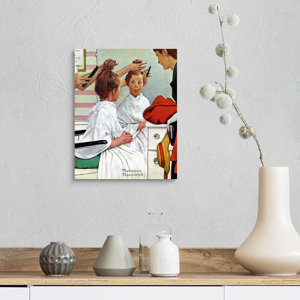 Red Barrel Studio Norman Rockwell First Trip To The Beauty Shop Canvas